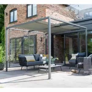 Image of Garden Must Haves Sliding Roof Gazebo Pergola - Grey