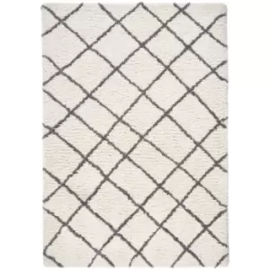 Image of Origins Artisan Rug Diamond White and Grey 80 x 150cm