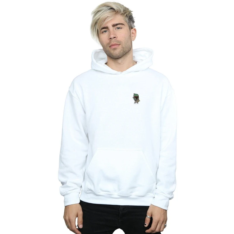 Image of Star Wars Star Wars Men Boba Fett Chest Print Hoodie in White Size: Small White S Male 5057864337327