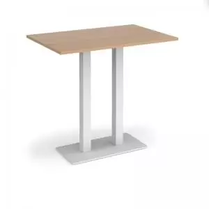 Image of Eros rectangular poseur table with flat white rectangular base and