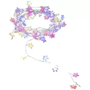 Image of Konstsmide 6435-590 Fairy lights incl. batteries Inside mains-powered No. of bulbs 90 LED (monochrome) Multi-colour Illuminated length: 4.45 m