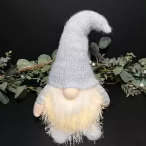 Image of 39cm Battery Operated LED Plush Grey & White Sitting Gonk Christmas Decoration