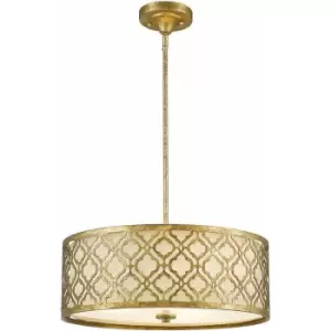 Image of Loops - 3 Bulb Ceiling Pendant Light Fitting Distressed Gold LED E27 75W Bulb