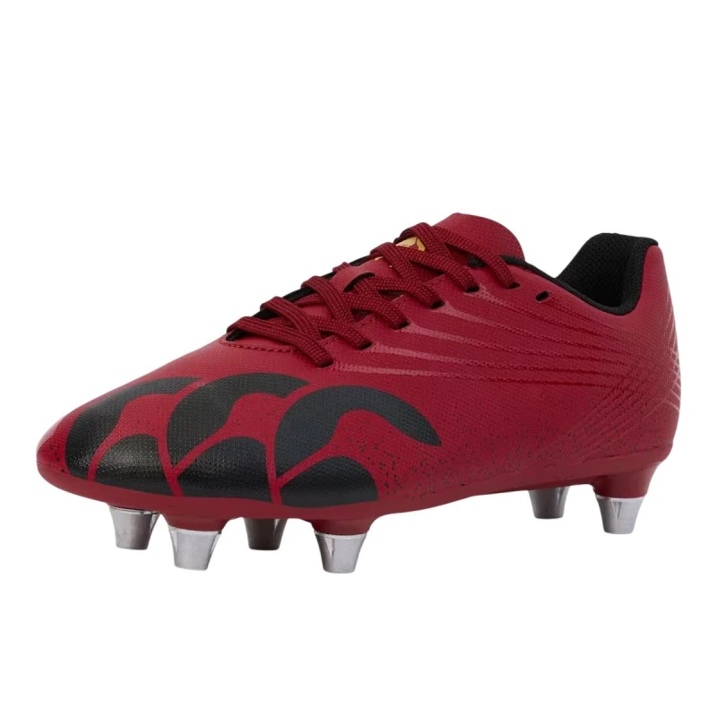 Image of Canterbury Stampede Ground Break Team Soft Ground Rugby Boots in Red Size: 3 Red Unisex 3