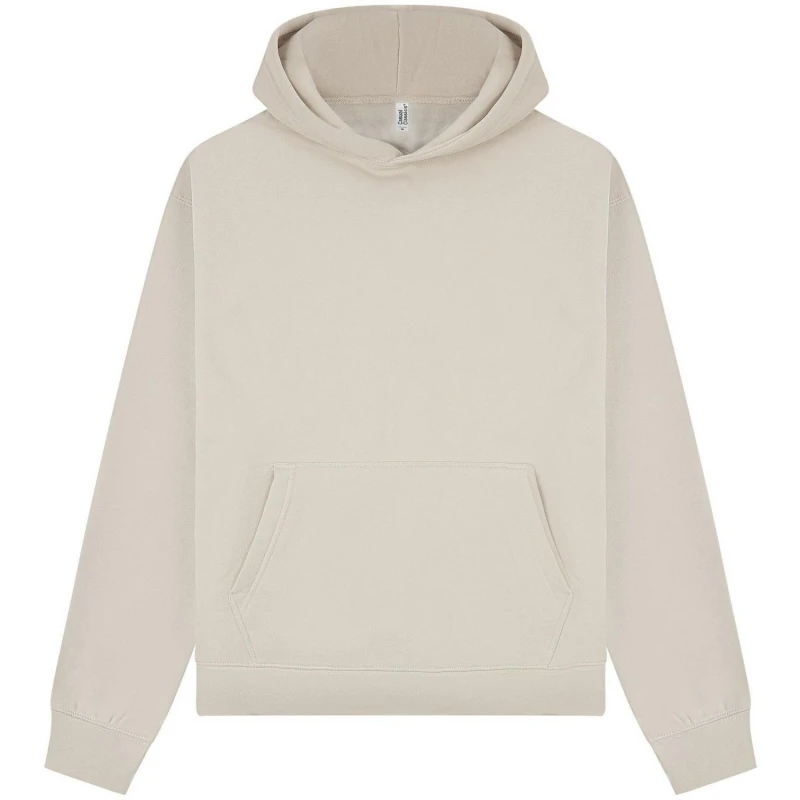 Image of Casual Classics Mens Premium Combed Cotton Boxy Oversized Hoodie in Stone Size: XS Stone Male XS