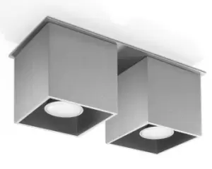 Image of Quad 2 Light Suface Mounted Downlight Grey, GU10