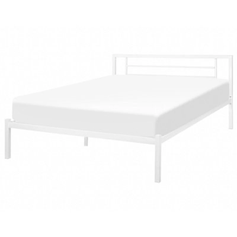 Image of Beliani Bed Metal Cusset 140 X 200 Cm (Eu Double) White