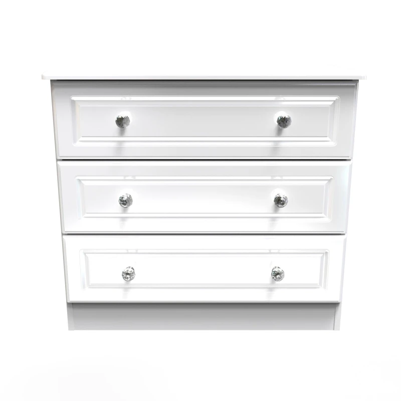 Image of Windsor 3 Drawer Chest In White Gloss (Ready Assembled)