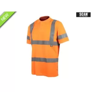 Image of Scan SCAHVPSMO Hi-Vis Polo Shirt Orange M (40in)