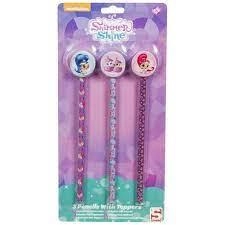 Image of Shimmer and Shine 3 Pack Pencils with Toppers