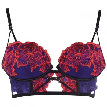 Image of Ann Summers Azealia Plunge Bra - Purple/Red