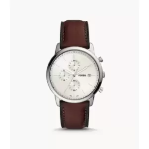 Image of Fossil Mens Minimalist Chronograph Eco Leather Watch - Brown