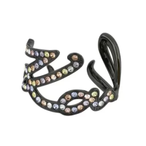 Image of Ladies Karl Lagerfeld Black Ion-plated Steel Karl Cuff Bangle