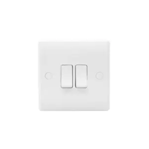 Image of Bg Electrical - bg 10AX Plate Switch 2 Gang Way - White