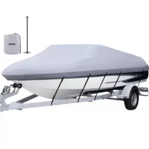 Image of VEVOR Waterproof Boat Cover, 14'-16' Trailerable Boat Cover, Beam Width up to 90" v Hull Cover Heavy Duty 600D Marine Grade Polyester Mooring Cover fo
