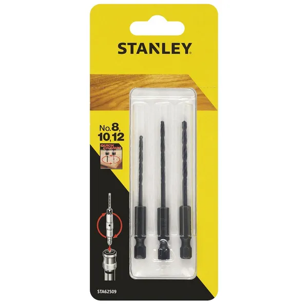 Image of Stanley Replacement Pilot Drill Bits for Quick Change Countersink Set STA62509