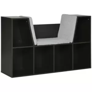 Image of Homcom Kids Storage Organizer Cube Bookcase With Seat Brown