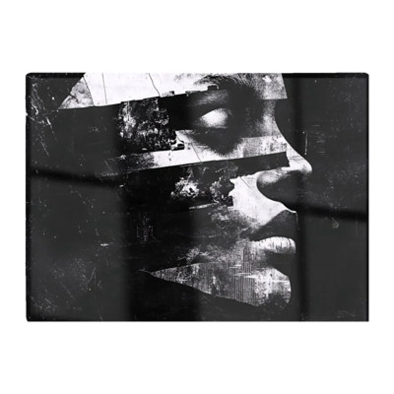 Image of Warren Reed Designer Fragmented Silhouette In Black And White Chopping Board