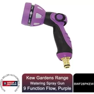Image of Watering Spray Gun, 9 Function Flow, Kew Gardens Range, Purple - Spear&jackson