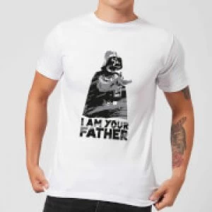 Image of Star Wars Darth Vader I Am Your Father Sketch Mens T-Shirt - White - M