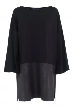 Image of French Connection Inez Jersey Slash Neck Tunic Dress Black