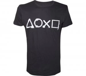 Image of Playstation Buttons Artwork Printed T-Shirt - Medium