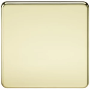 Image of KnightsBridge Screwless 1G Blanking Plate Polished Brass