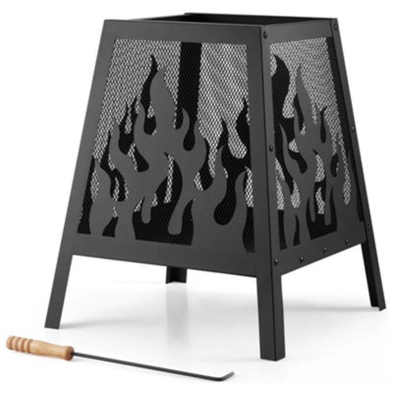 Image of Vonhaus Flame Design Square Fire Pit, Black 2500946