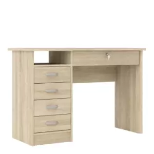 Image of Function Plus Desk 5 Drawers In Oak Effect