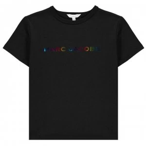Image of Marc Jacobs Children Girls Multi Logo T Shirt - Black 09B