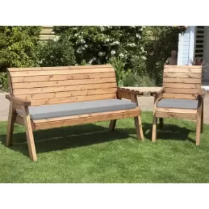 Image of Charles Taylor Four Seater Companion Set Angled with Grey Cushions