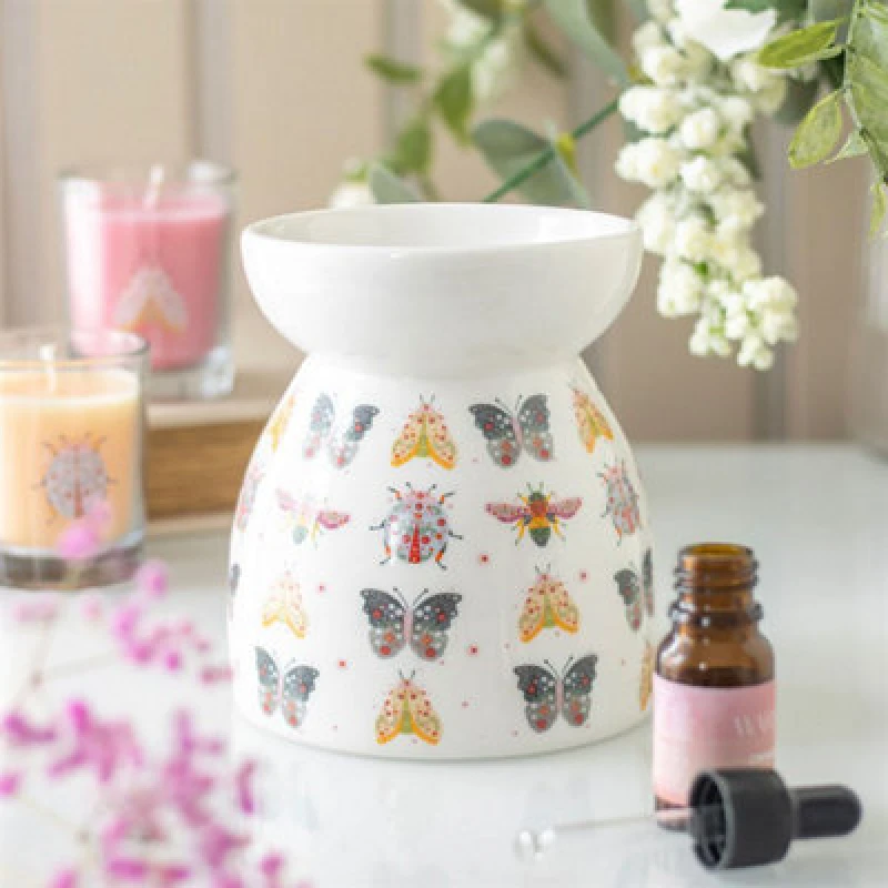 Image of Something Different Floral Bug Print Oil Burner And Wax Warmer