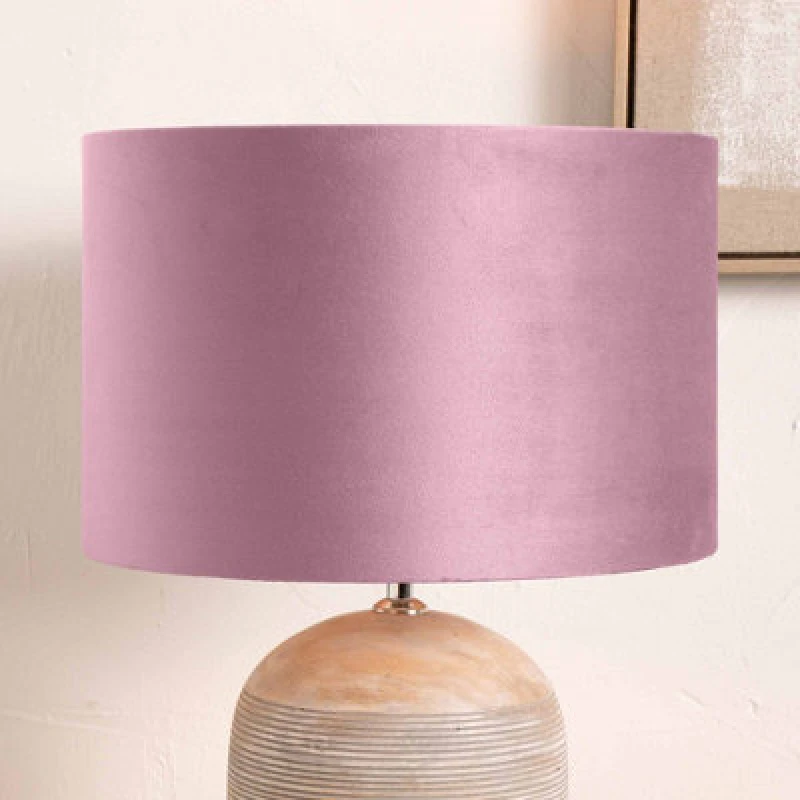Image of Pacific Lifestyle 25Cm Blush Velvet Cylinder Table Lampshade