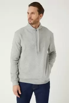 Image of Mens Zip Funnel Neck Sweatshirt