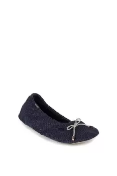 Image of Stretch Velour Ballet Slippers with Bow