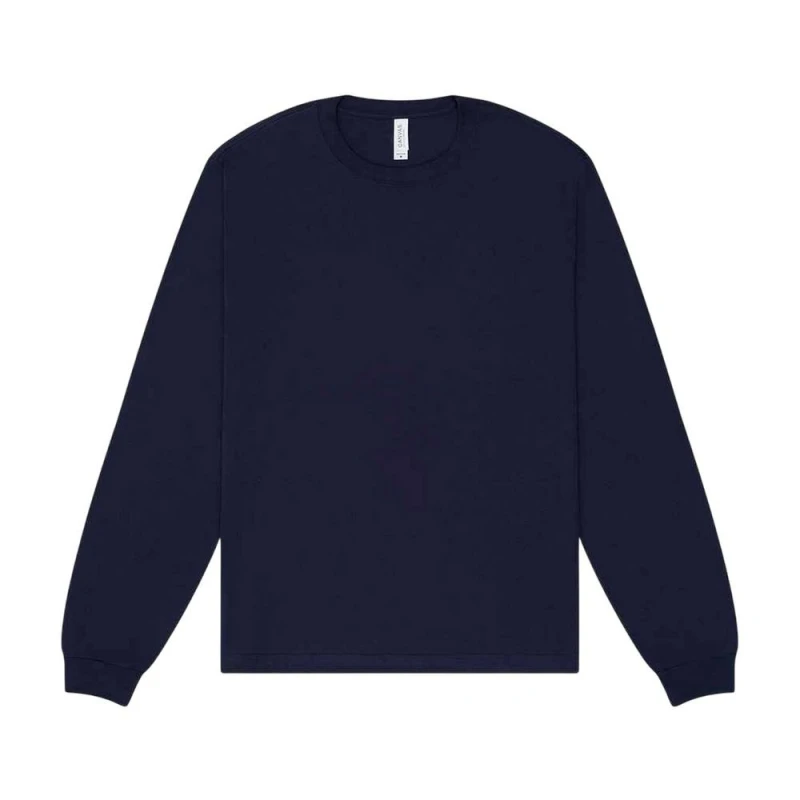 Image of Bella + Canvas Mens Heavy Boxy Long-Sleeved T-Shirt in Navy Size: XS Navy Male XS