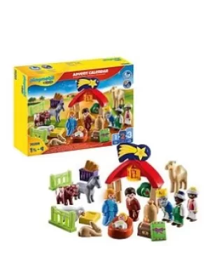 Image of Playmobil 1.2.3 70259 Christmas Manger Advent Calendar For 18+ Months, One Colour