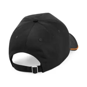 Image of Beechfield Authentic Piped 5 Panel Cap (One Size) (Black/Orange)