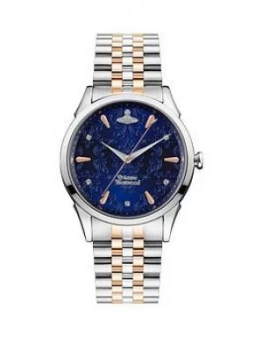 Image of Vivienne Westwood Vivienne Westwood The Wallace Bicolour Stainless Steel Bracelet Navy Dial Watch