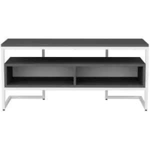 Image of Decorotika - Merrion 110 Cm Wide Modern tv Stand, tv Unit, tv Cabinet Storage With Open Shelves - White And Anthracite - White / Anthracite
