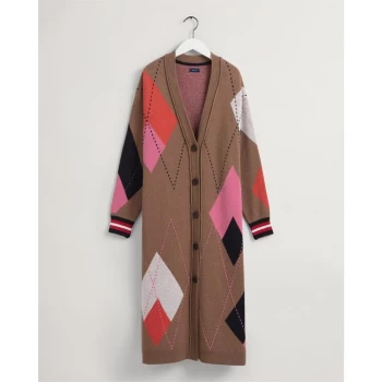 Image of Gant Argyle Long Cardigan - ROASTD WLNT 210