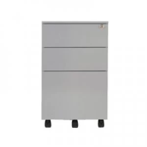 Image of Jemini Mobile Steel 3 Drawer Pedestal Silver KF74155