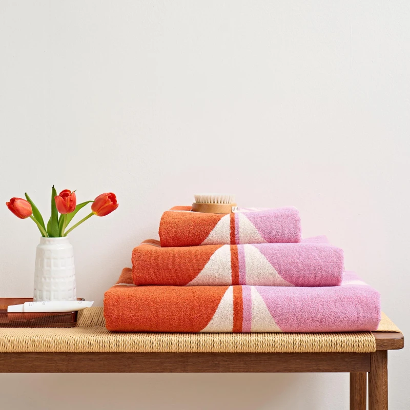 Image of Orla Kiely Stem Bloom Duo Towel Blush