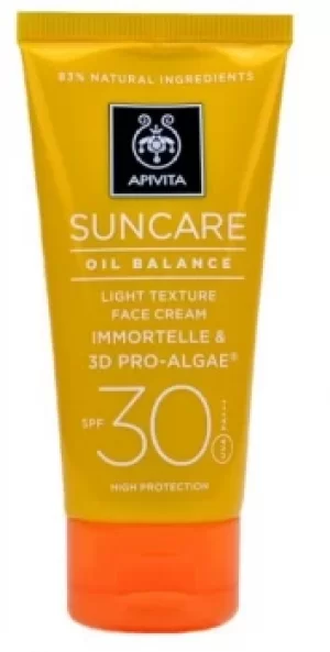 Image of Apivita Suncare Oil Balance Textured Face Cream Spf30 50ml