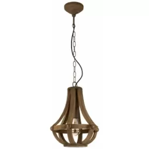 Image of Hanging Ceiling Pendant Light Rust Steel Effect 60W E27 Hallway Feature Lamp