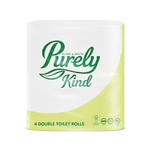Image of Purely Kind Toilet Rolls White Plastic Free Pack of 4