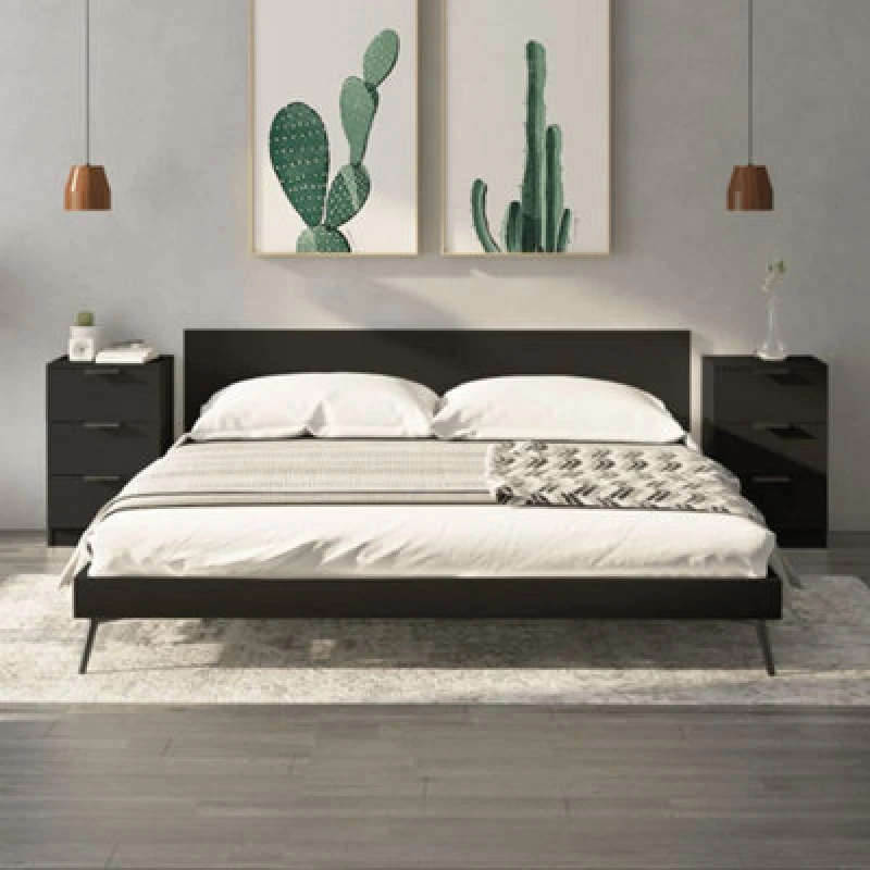 Image of Vidaxl Bedside Cabinets 2 Pcs Black 40X36X65 Cm, Black 811271