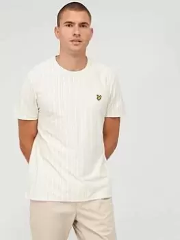 Image of Lyle & Scott Pinstripe T-Shirt - Off White, Size L, Men