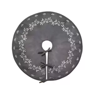 Image of Ivyline Slate Velvet Mistletoe Tree Skirt D80Cm