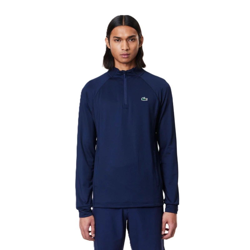 Image of Lacoste Mens Moisture-Wicking Weather-Resistant Performance Golf Jacket Navy Blue male XS